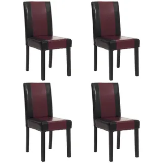 Mendler Esszimmerstuhl Littau Kunstleder schwarz-rot 4er Set