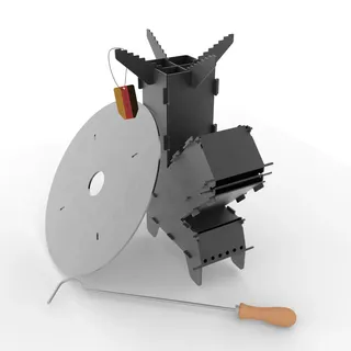 Czaja® Raketenofen inkl. Grillplatte und Edelstahl Schürhaken