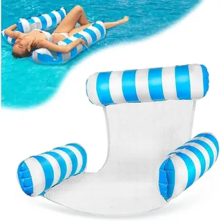 Aufblasbare Wasserhängematte, Poolsitz, Schwimmhängematte, Luftbett, Faltbares Schwimmbett, Wasserhängematte, Liegestuhl Mit Luftpumpe