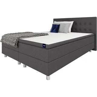 Best for Home Boxspringbett Neo Sawana Komfortable Bonellfederkernmatratze mit 5 cm Topper (Komplettbett, 5-St., 90x200 120x200 140x200 160x200 180x200 200x200), 7-Zonen-Bonnellfederkernmatratze, 5 cm PU-Schaum-Topper 90 cm x 200 cm