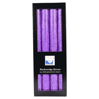 Kerzenfarm Hahn Stearin-Stabkerzen-Set violett (4St)