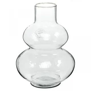 Kaemingk Tischvase Runde Glasvase Deko Blumenvase Recycling-Glas Ø16cm H23cm Klar