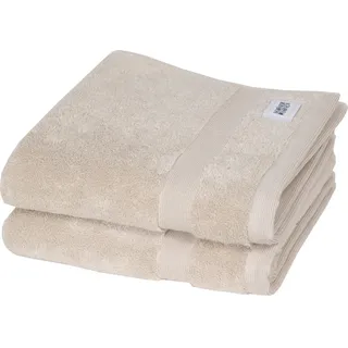 Schöner Wohnen Handtuch SW-Cuddly, Sand, Textil, 2-teilig, Uni, 50x100 cm, Oeko-Tex® Standard 100, saugfähig, Aufhängeschlaufe, angenehm weich, hochwertige Qualität, schnelltrocknend, Badtextilien, Handtücher