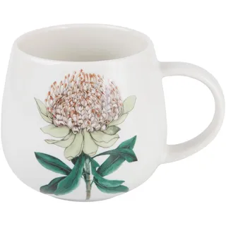Maxwell & Williams DX1287 Kaffee-Becher rund, 400 ml – Porzellan-Tasse, Golden Summer, Motiv Waratah, bunt, Geschenkbox
