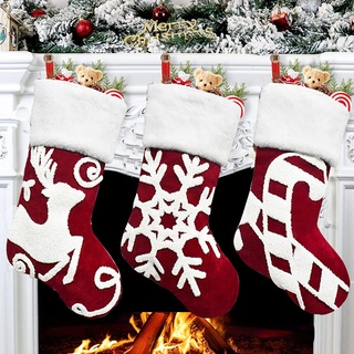 Ruimifos Nikolausstrumpf 3er Set, Weihnachtsstrumpf Groß Nikolausstrumpf Weihnachtssocken, Baumdekoration,Geschenktasche Weihnachtsgeschenktasche, Hängende Strümpfe für auf Kamin, Weihnachtsdeko