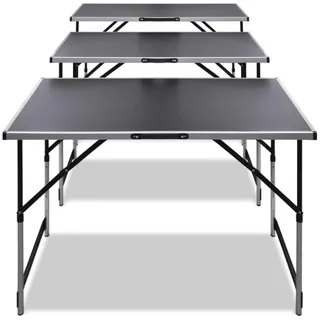 vidaXL Tapeziertisch 100 x 60 x 94 cm 3 Stk. schwarz 140641