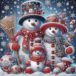 SUNSIERWEI Weihnachten Schneemann Diamond Painting Erwachsene und Kinder, 5D Diamond Painting Bilder, DIY Arts Craft für Heimdekoration,Weihnachtsgeschenke,Geschenke für Freunde, Familie,30x30cm
