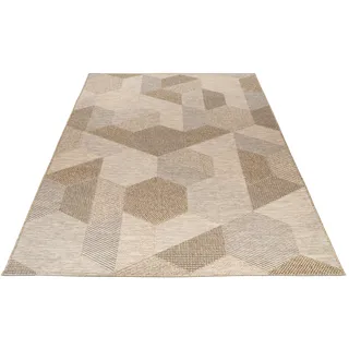 Teppich OBSESSION "My Oslo 705" Teppiche Gr. B/L: 160 cm x 230 cm, 7 mm, 1 St., grau (taupe) Esszimmerteppiche modernes geometrisches Muster, In- und Outdoor geeignet