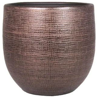 INNA-Glas Blumentopf Keramiktopf Agape mit Maserung, Kupfer, 31cm, Ø34cm braun