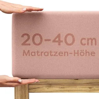 Wolkenfeld Spannbettlaken Jersey 180 x 200 - 200 x 220 cm rosa