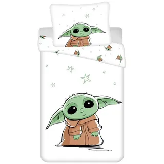AC-Déco Star Wars The Mandalorian Baby Yoda Mehrfarbig 140 x 200 cm + 70 x 90 cm