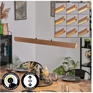 hofstein Pendelleuchte dimmbare Pendellampe aus Metall/Holz/Kunststoff in Schwarz/Natur/Weiß, ohne Leuchtmittel, HängeRetro mit Holzbalken und Touchdimmer, CCT, Höhe max. 154 cm beige|schwarz