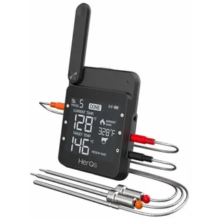 HerQs Professional - BBQ-Thermometer - Fleischthermometer - Drahtloses Grillthermometer mit App - digital - Kerntemperatur - WiFi - Bluetooth - bis...