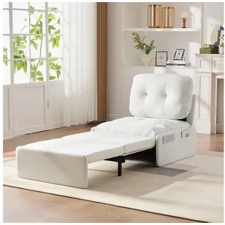 STILVORA Schlafsofa 2-in-1 Multifunktions sofa Einzelsessel für kleine Wohnungen, Schlafsessel 195 cm mit Ausziehfunktion, Ausziehbares Bett (165×80 cm), hochdichte Schaumstoffpolsterung beige