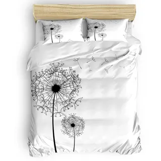 WQIZXCW Pusteblume Bettwäsche 135x200, 110gsm Microfaser Bettbezug Set 2 Teilig - Weich & Angenehm & Atmungsaktiv, 1 Bettbezüge mit Reißverschluss + 1 Kissenbezug 80x80 cm