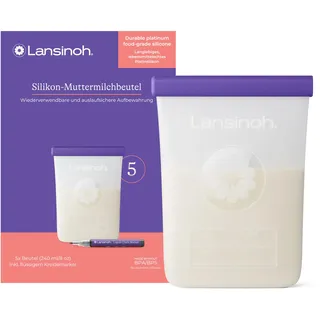 Lansinoh Laboratories Inc. Niederlassung Deutschland Lansinoh Silikon Muttermilchbeutel wiedderverwendbar, 5 Stück
