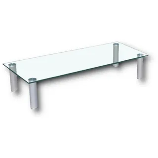 Euro Tische TV-Board TV-Rack Glas - Klar-Glas - 80cm - in 3 verschiedenen Größen & Farben - perfekt geeignet als Fernsehtisch oder Bildschirmständer