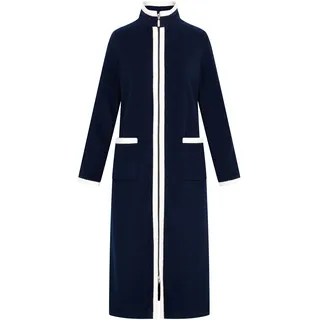 FRAUD PARIS Morgenmantel  Fleece navy / weiß M