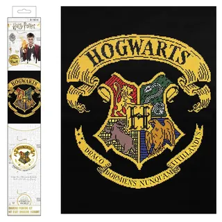 DIAMOND DOTZ CD238000610 - Original 5D Diamond Painting Set Hogwarts Wappen, Harry Potter Kreativset mit 15.996 Diamant Mosaiksteinen, Malset 52 x 70 cm, DIY für Erwachsene und Kinder ab 8 Jahren