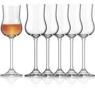 Sahm Grappagläser 6er Set - 85 ml Grappa Gläser - Spülmaschinengeeignet - Langlebige Grappagläser mit Stiel - Auch edle Schnapsgläser mit Stiel