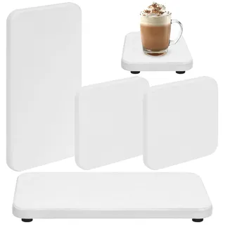 Rustark 4 Stück Weiße Seifenschalen mit Füßchen Wasserabsorbierende Diatomeen-Erde Seifenschale Wasserabsorbierender Stein Untersetzer ERD-Coaster Stein Trocknungsablage Matte für Küche Bad