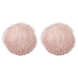 Home4You Deko-Felle 2er Set, Ø 32 cm - Rosa - 2er Set