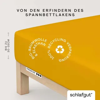 schlafgut Premium Baumwolle 180 x 200 - 200 x 220 cm yellow deep