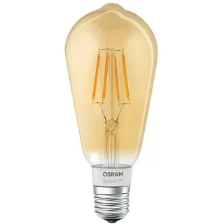 OSRAM Lamps Smart+ LED Filament Edison Gold | Apple HomeKit Lampe mit E27 Sockel | dimmbar | ersetzt 60W Glühbirne weiß, 1er pack