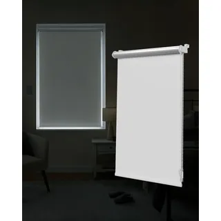 Victoria M. Tenebra Thermorollo Klemmfix Rollo, Verdunkelungsrollo, Hitzeschutz, Sichtschutz, Ohne Bohren, inkl. Montagematerial, 50 x 160 cm, Weiß