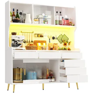 Okwish Hochschrank 145 x 39 x 171 cm Weiß