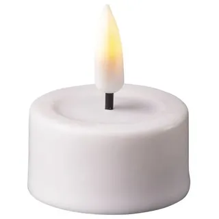Deluxe Homeart LED Teelicht im 2er Set mit Real Flame, Ø4.1 x H4.5cm, weiss