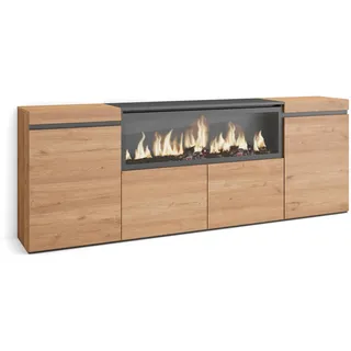 SKRAUT HOME Sideboard 208 x 75 x 35 cm Mehrfarbig / Eiche
