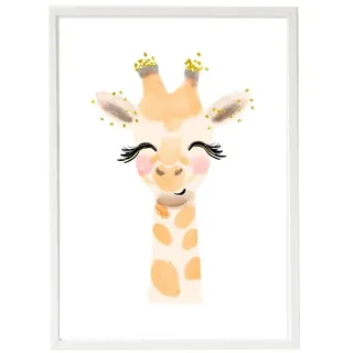 Crochetts Kinderbild mit Giraffenmotiv in Weiß – (B)33 x (H)43 x (T)2 cm | Gr.: onesize