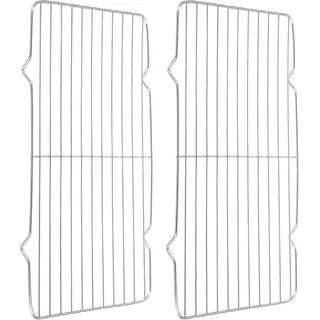 QUARKZMAN 2 Stück Rechteckiges Rost 31cm x 20cm Edelstahl Silber | Draht Kuchenrost Grillrost Kreuzgitter Barbecue Grill, Zum Kochen Braten Grillieren Trocknen Backofen