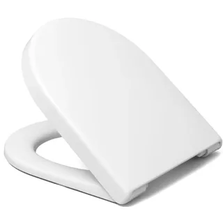 Toilettensitz kompatibel mit Duravit Me By Starck, WC Sitz aus antibakteriellem Duroplast, Toilettendeckel mit Absenkautomatik Soft Close - Weiß