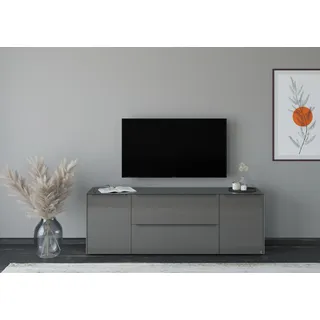 Set One by Musterring Reno TV-Lowboard 182 cm Grau Glas