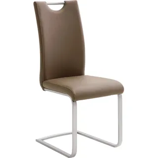 Novel Schwingstuhl, Edelstahl, Cappuccino, Metall, Textil, Flachrohr, 42x103x55 cm, Stoffauswahl, Typenauswahl, Esszimmer, Stühle, Esszimmerstühle, Schwingstühle