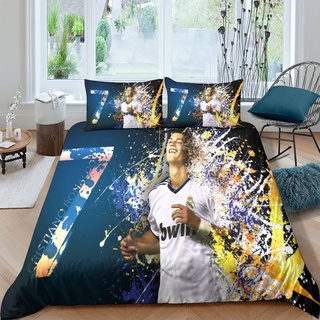 WINUO Fußball Bilder Bettwäsche Sets 155x220cm,Schlafkomfort Bettbezug mit 2 Kissenbezug 80 x 80cm Mikrofaser,3-Teiliges Set