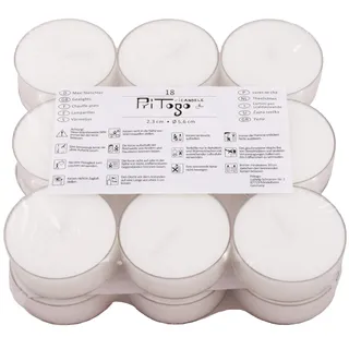Pritogo Maxi Teelichter (36 Stück) große Flamme, Kunststoffhülle, 7 Std. XXL Ø 5,8 * 2,2 cm Jumbo Teelichte Plastikschale unbeduftet
