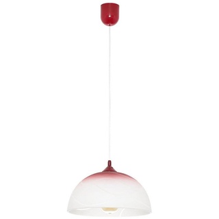 Licht-Erlebnisse Pendelleuchte ADANIA, ohne Leuchtmittel, Hängelampe Glas Rot rund 30 cm Retro Küche Esszimmer E27 Lampe rot