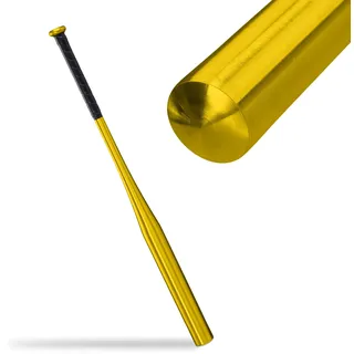Relaxdays Baseballschläger Aluminium, Gold Rutschfest 86 cm, x 5 cm 400 g
