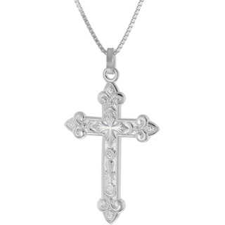 trendor 41384 Herren-Halskette mit orthodoxem Kreuz 35 mm 925 Silber, 60 cm