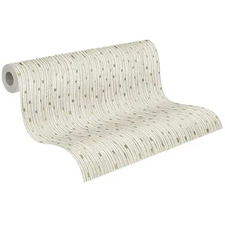 A.S. Création Vliestapete Linien 53 x 1000 cm 0 g Creme/Gold 388223
