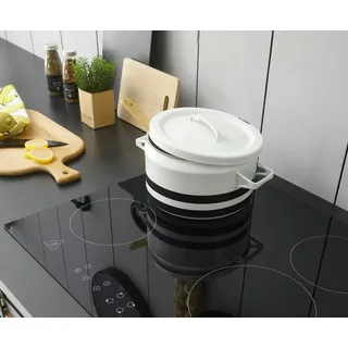 furn.design Küche mit Kochinsel in weiß Pinie Küchenschrank Set 5-teilig - Weiß, Dunkelgrau