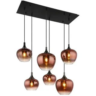 GLOBO MAXY 6-flg. 42 cm rechteckig schwarz/Kupfer