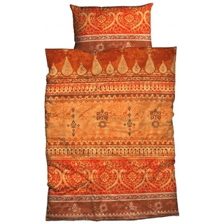 Bettwäsche Indi Terra-Orange Satin, CASATEX, Satin, 2 teilig, Indisch, Orientalisch orange 1 St. x 135 cm x 200 cm