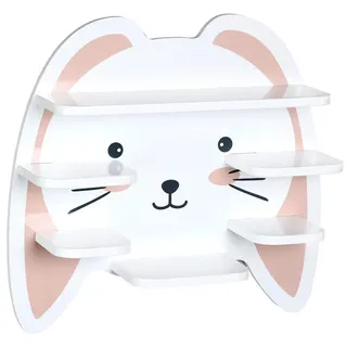 KESPER Kinderregal Hase 45 x 12 x 42 cm MDF rosa/weiß