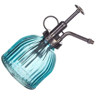 BANGSUN Glas-Gießkanne, Retro-Pflanzen-Zerstäuber, Sprühflasche mit Kunststoffdeckel, blau