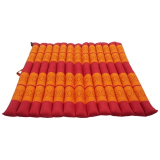 my Hamam Yogakissen Zabuton Yoga Meditationsmatte rollbar rot-orange, angenehm weich, unterstützend, orientalisches Muster 69x78x4.5 cm orange|rot