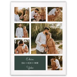 Maverton Leinwandbild mit eigenem Foto - personalisiertes Foto Leinwand mit Holzrahmen - Größe 30x40 oder 50x70 - Fotoleinwand Collage - Fotobild auf Leinwand für Paar - wir - 30 x 40 cm